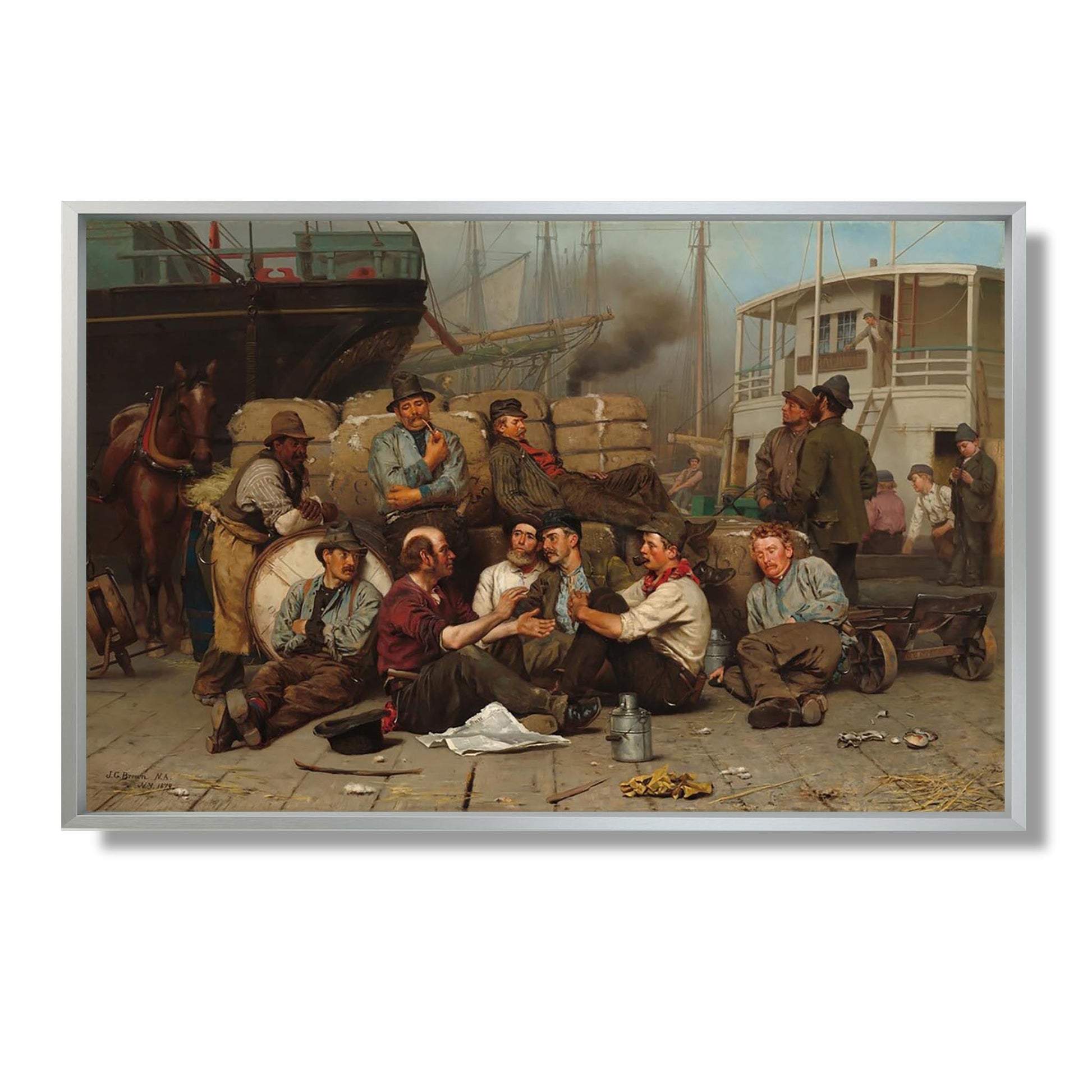 The Longshoremen's Noon - John George Brown - Reproduction Peinture