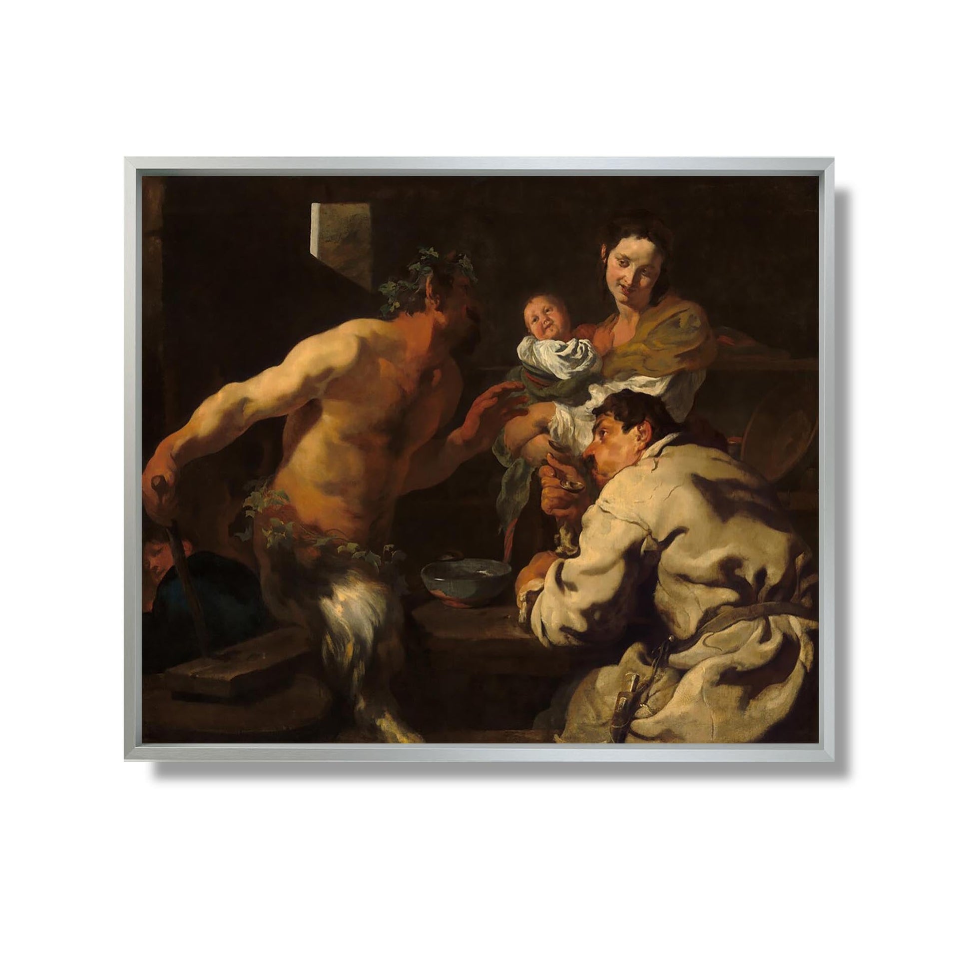 The Satyr and the Peasant - Johann Liss - Reproduction Peinture