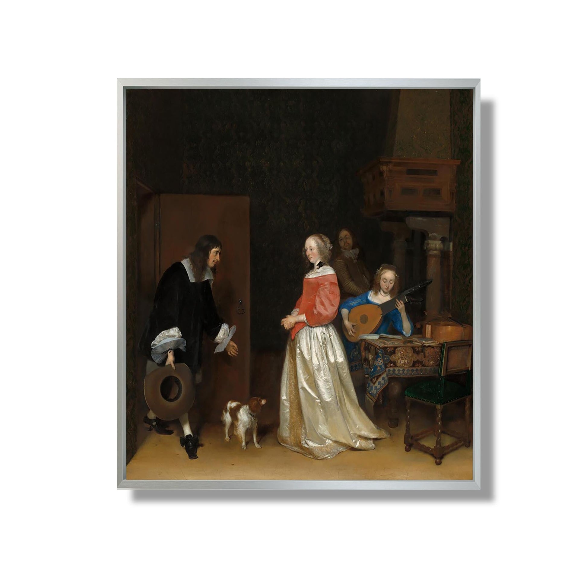 The Suitor's Visit - Gerard ter Borch the Younger - Reproduction Peinture