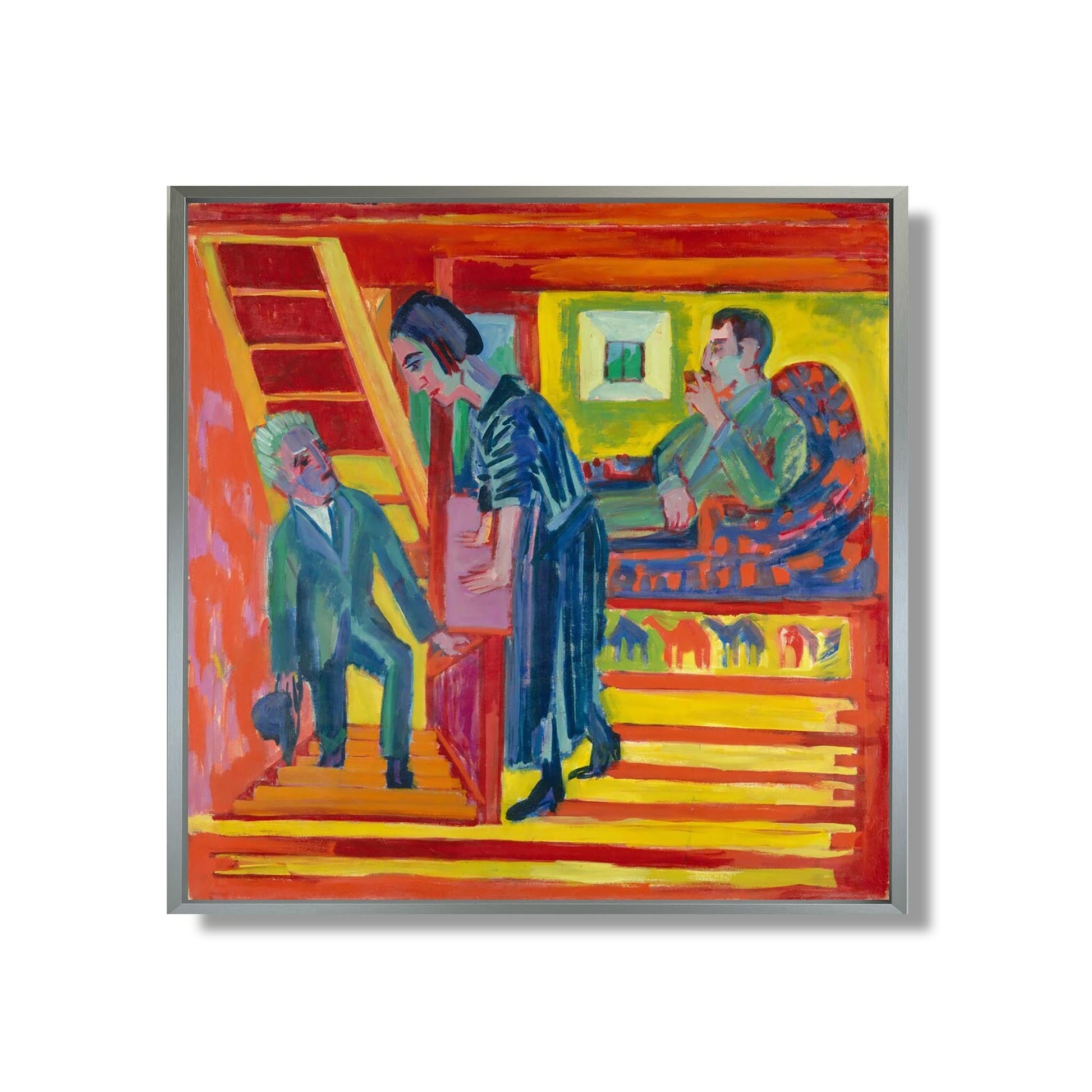 The Visit - Couple and Newcomer - Ernst Ludwig Kirchner - Reproduction Peinture