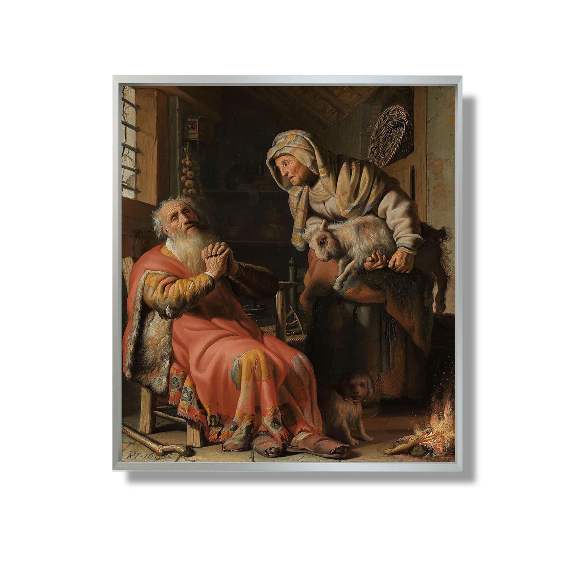 Tobit et Anna avec l'Enfant - Rembrandt - Reproduction Peinture
