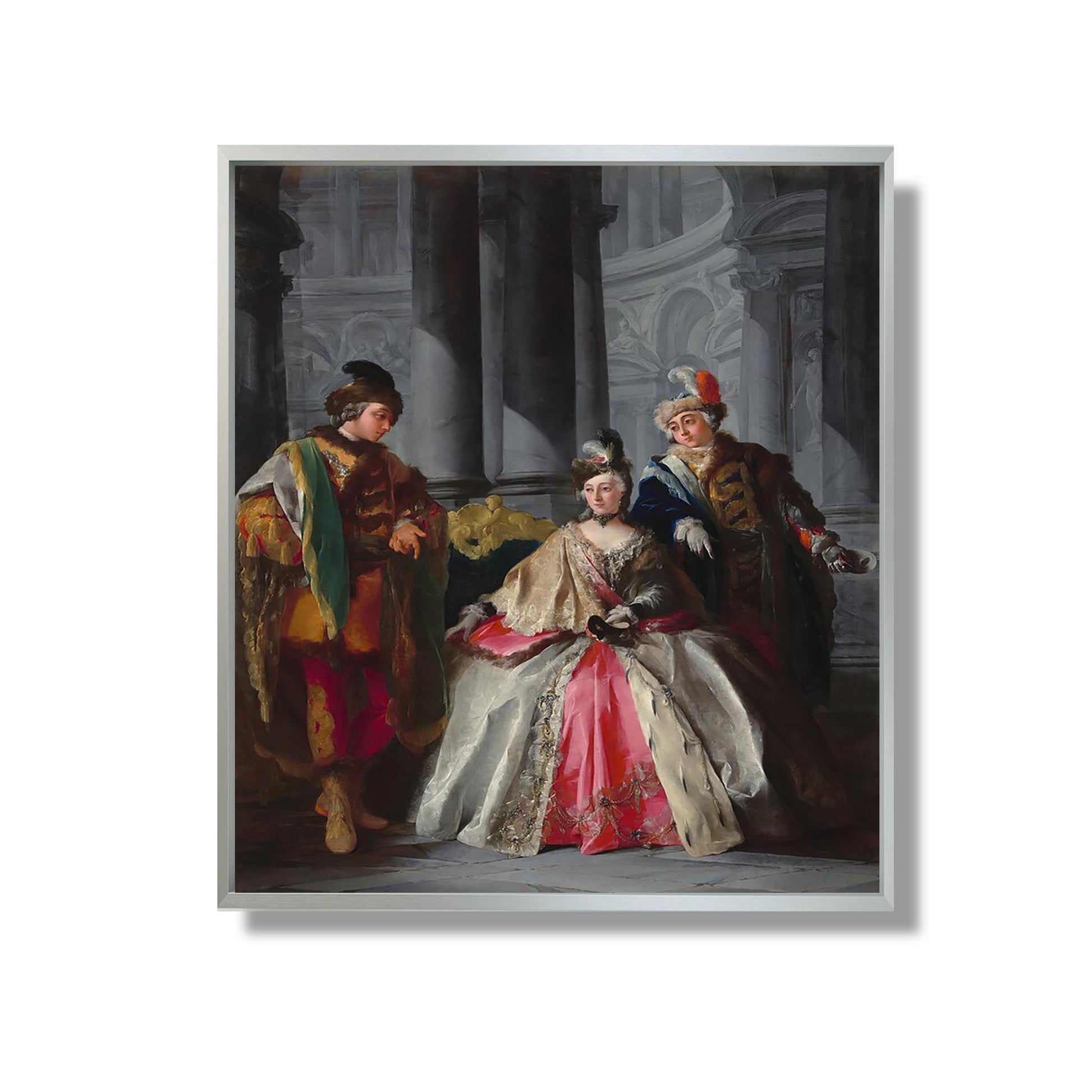 Trois personnages habillés pour une mascarade - Louis-Joseph Le Lorrain - Reproduction Peinture