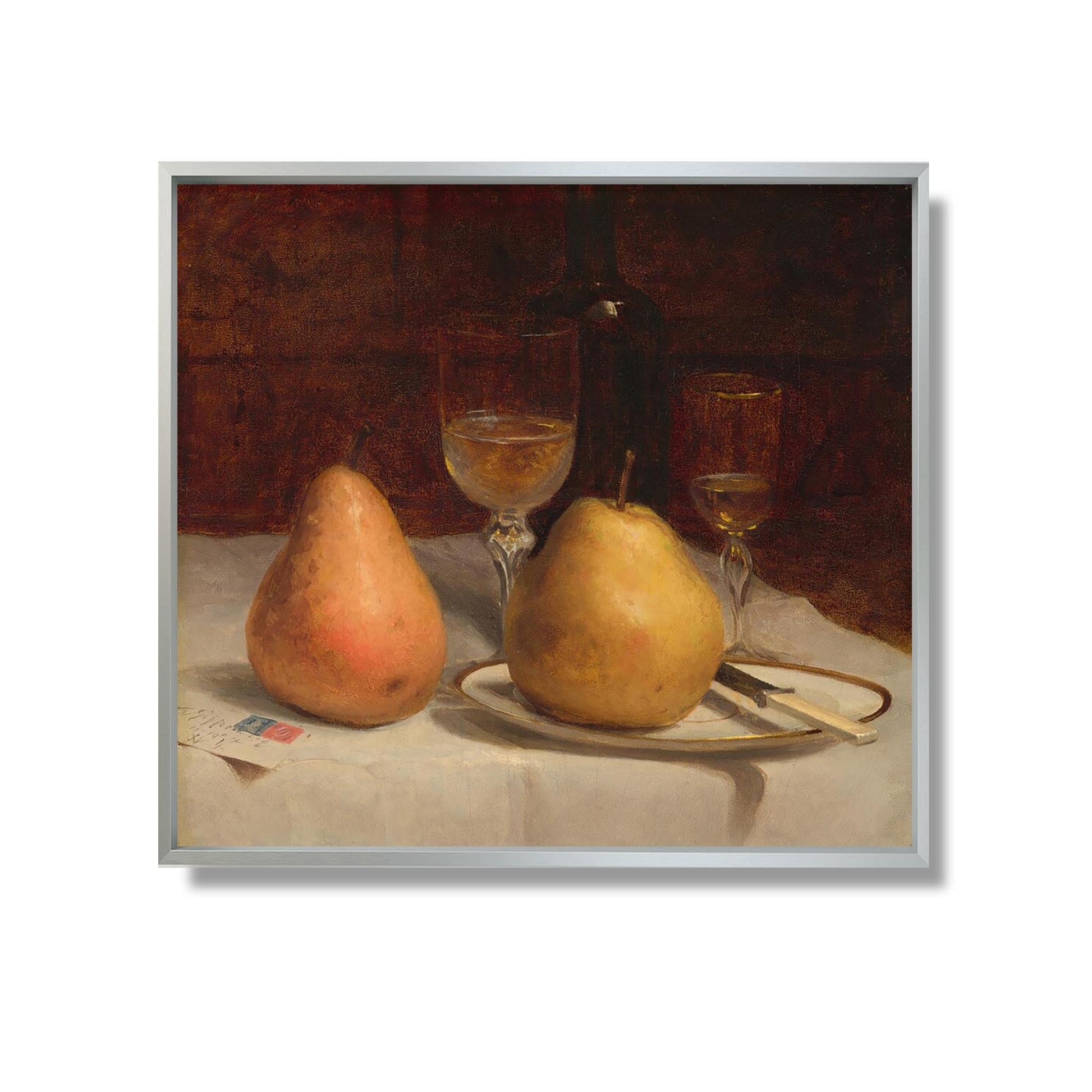 Two Pears on a Tabletop - Sanford Robinson Gifford - Reproduction Peinture