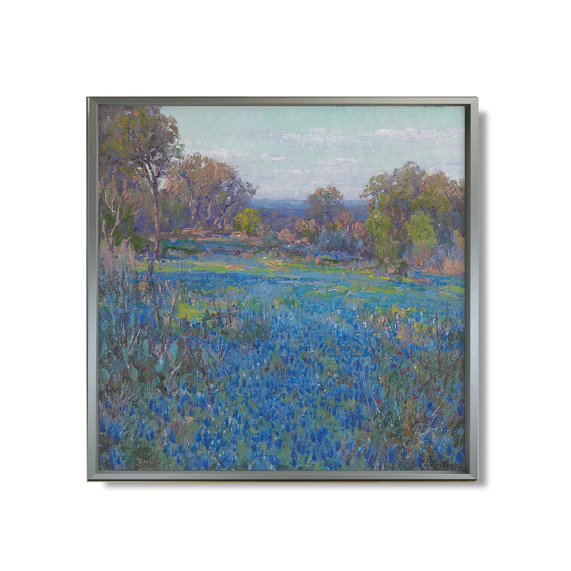 Un champ de Blue Bonnets, soleil de fin d'après-midi - Julian Onderdonk - Reproduction Peinture
