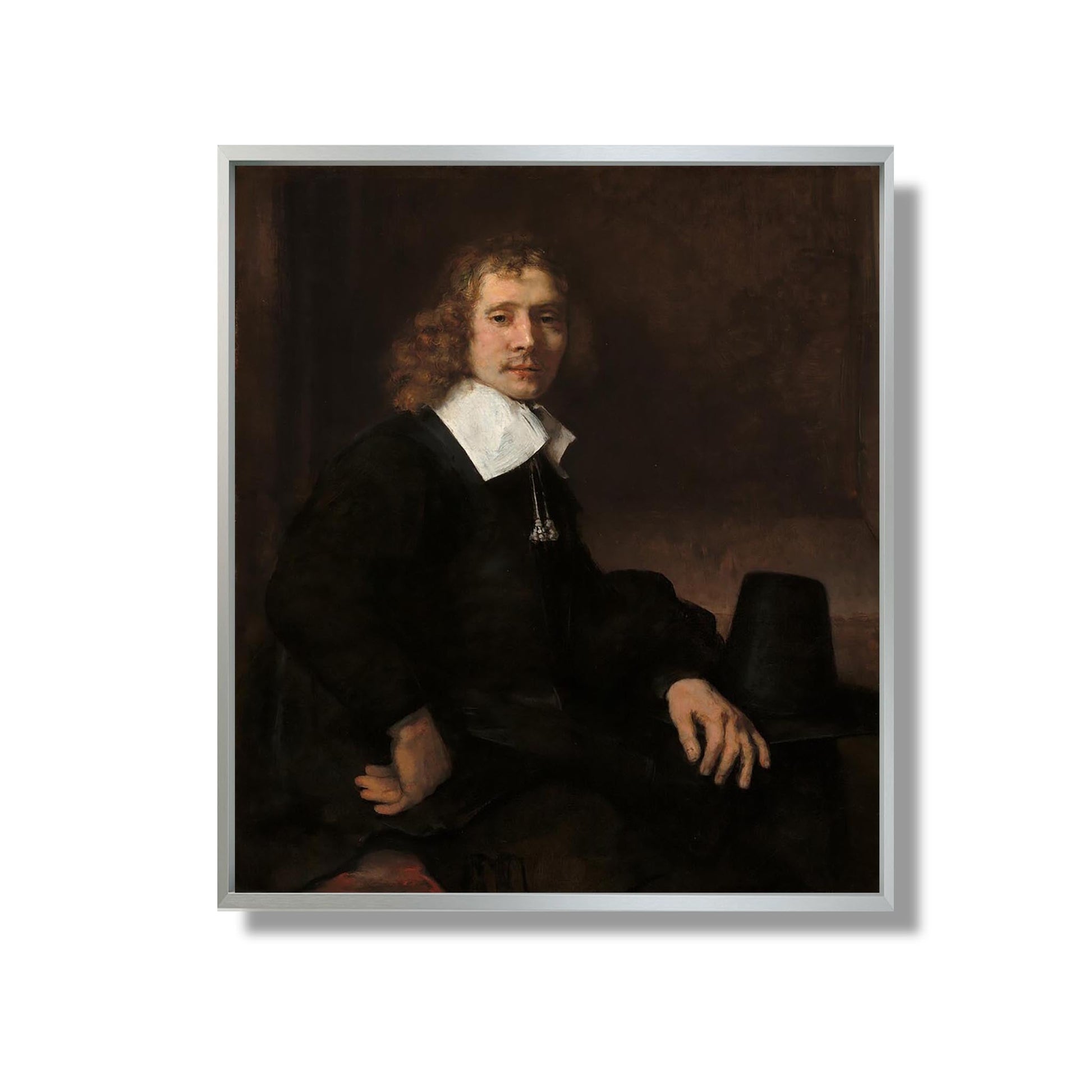 Un jeune homme assis à une table (peut-être Govaert Flinck) - Rembrandt  - Reproduction Peinture