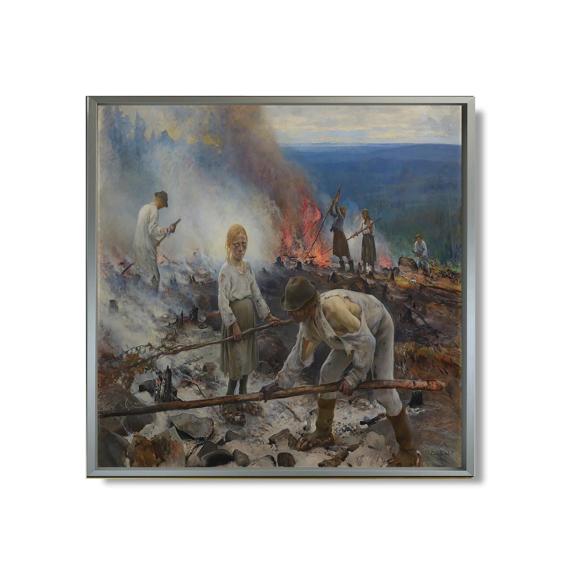 Under the Yoke (Burning the Brushwood) - Eero Järnefelt - Reproduction Peinture