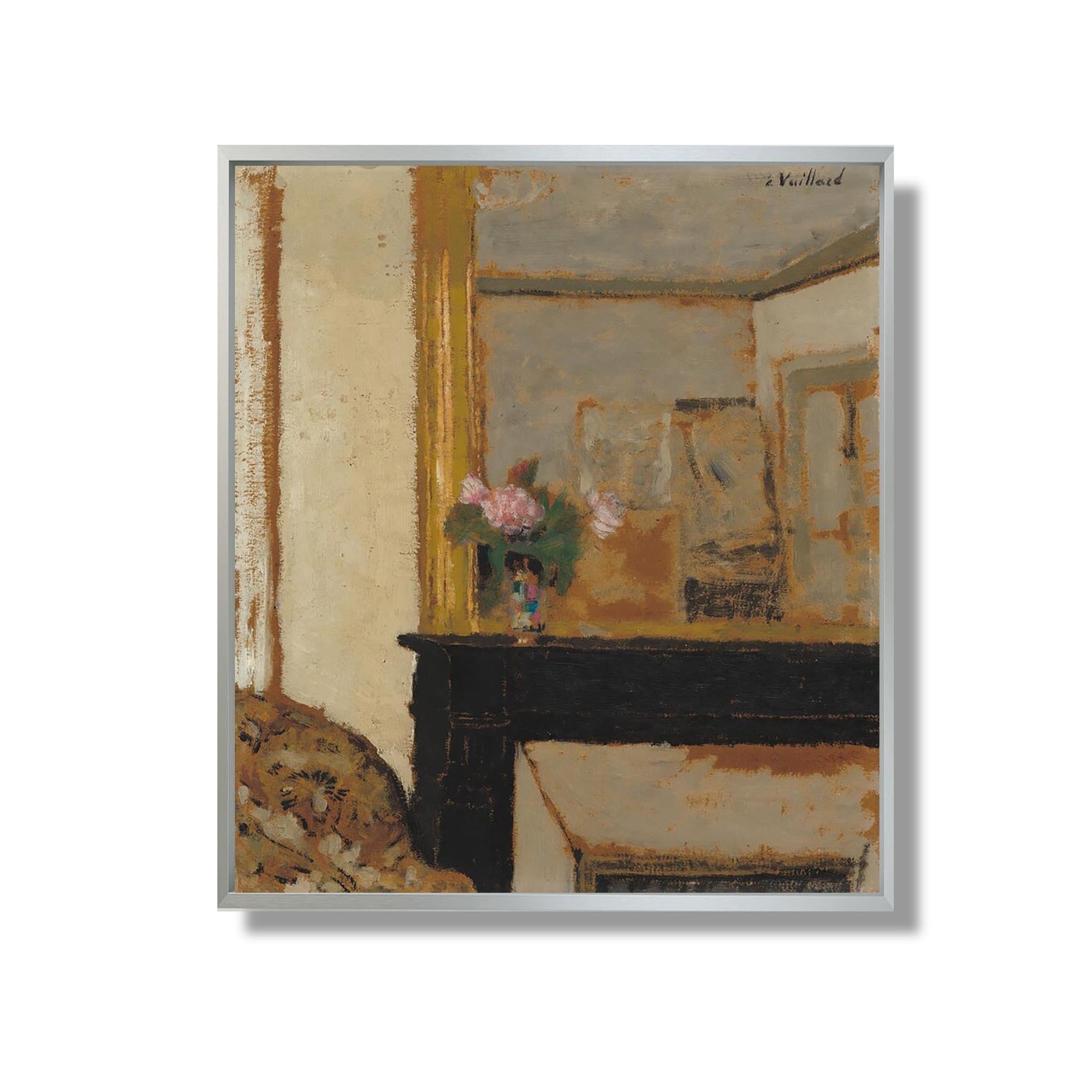 Vase de Fleurs à Mantelpiece - Edouard Vuillard - Reproduction Peinture
