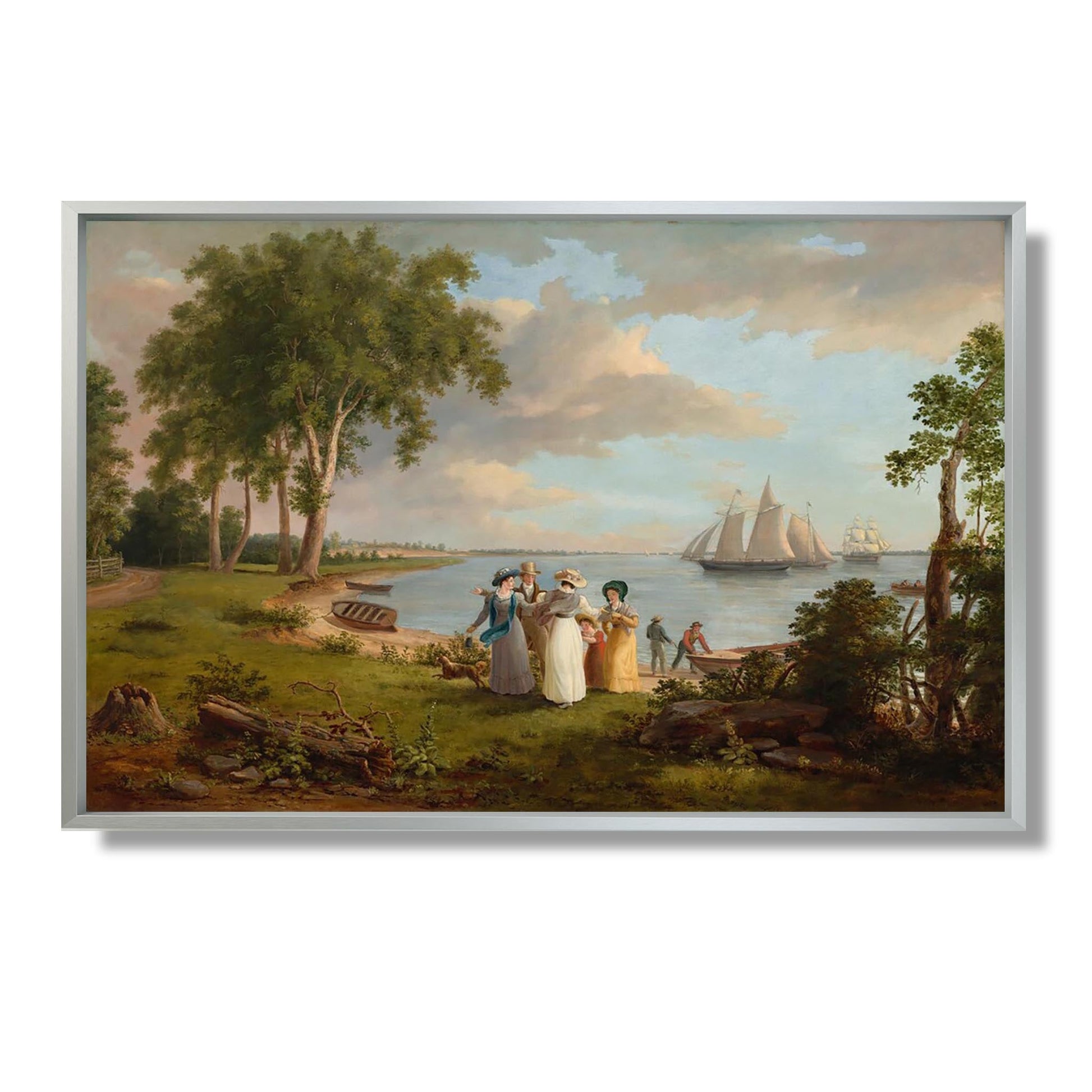 View of the Delaware near Philadelphia - Thomas Birch - Reproduction Peinture