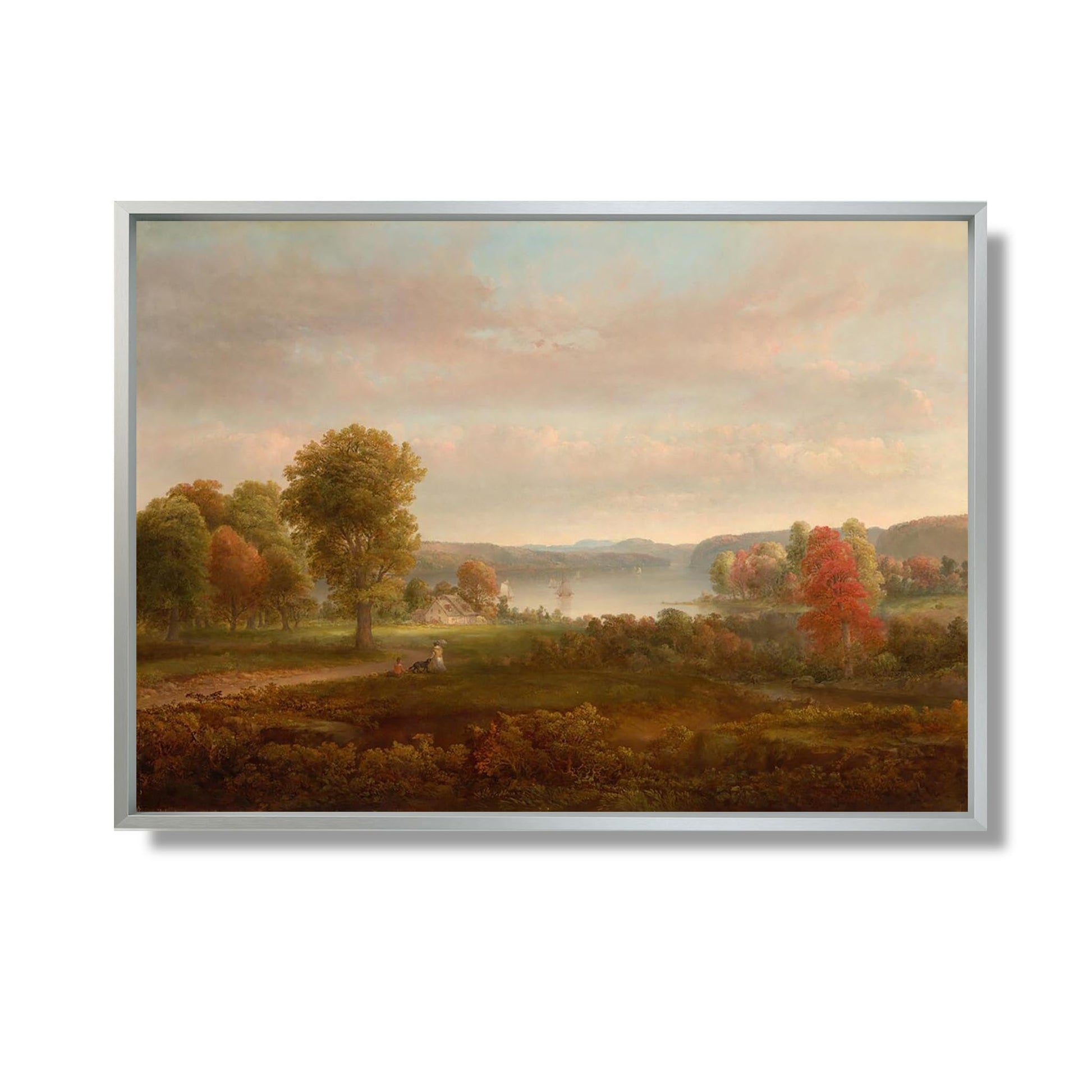 View on the Hudson in Autumn - Thomas Doughty - Reproduction Peinture