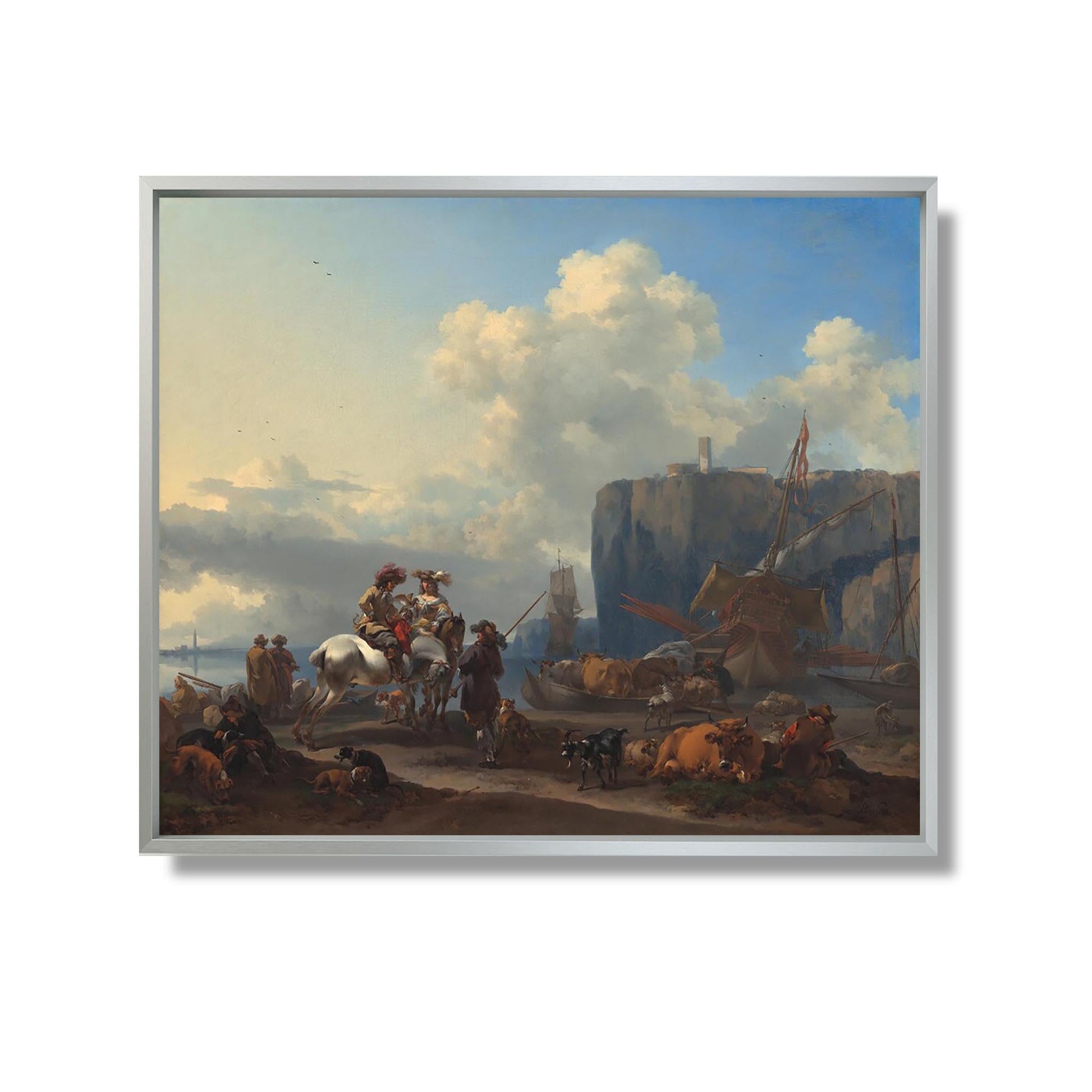 Vue d'un port italien - Nicolaes Pietersz Berchem - Reproduction Peinture