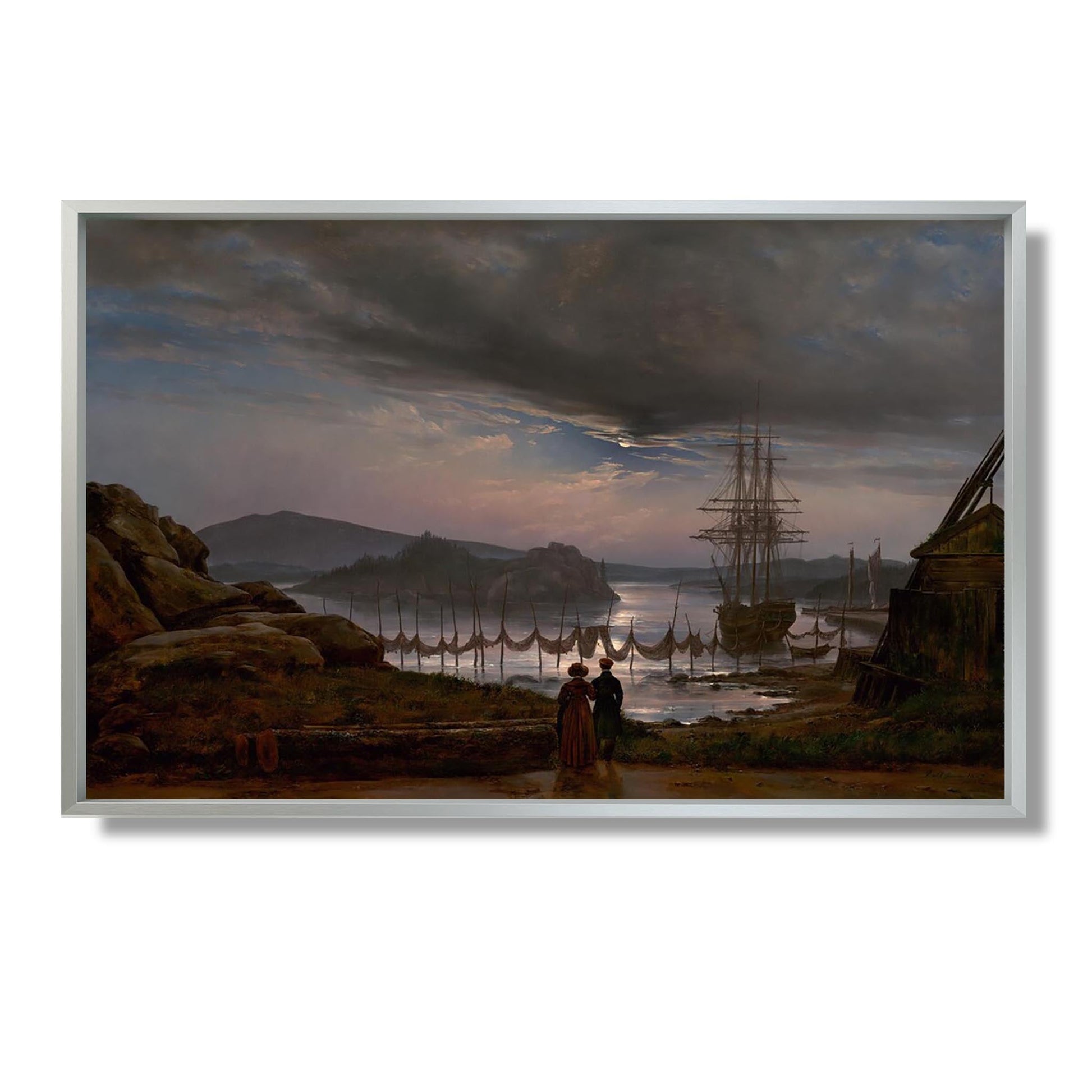 Vue depuis Vaekero près de Christiania - Johan Christian Dahl - Reproduction Peinture