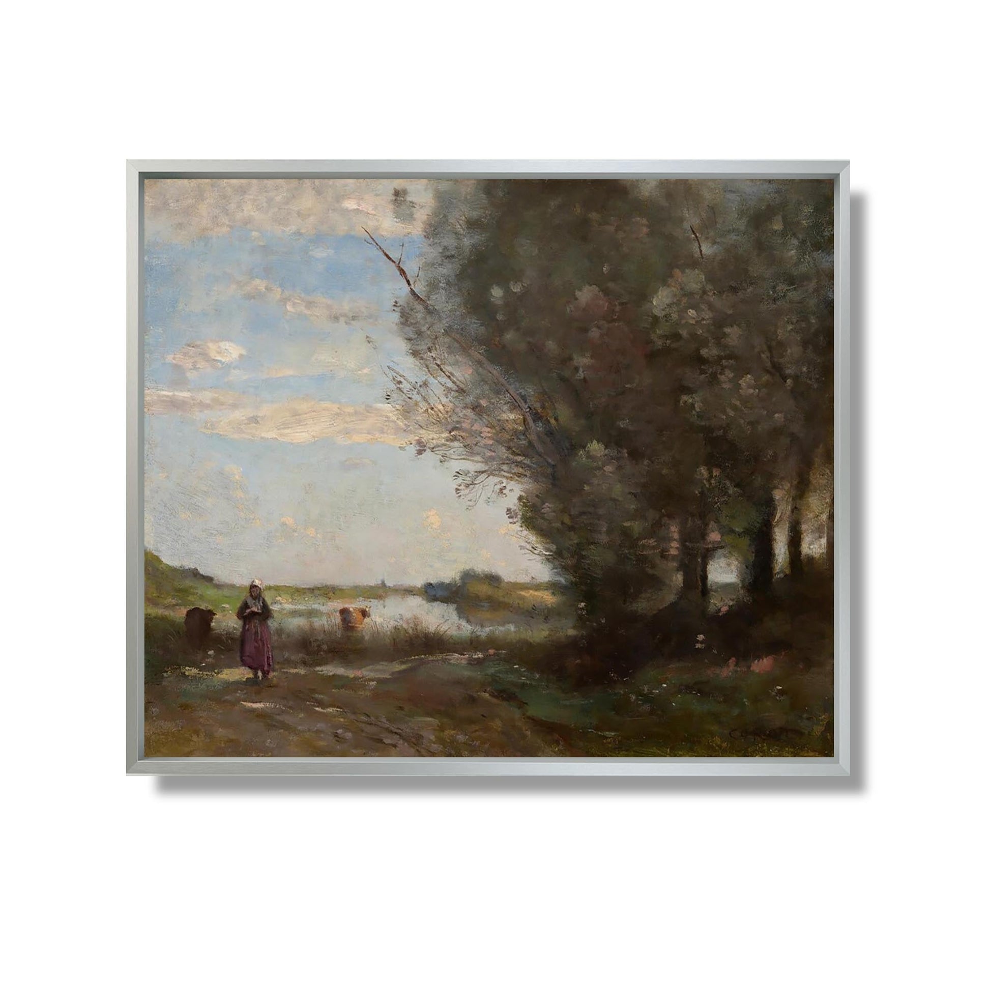 Vue sur la rivière - Jean-Baptiste-Camille Corot - Reproduction Peinture