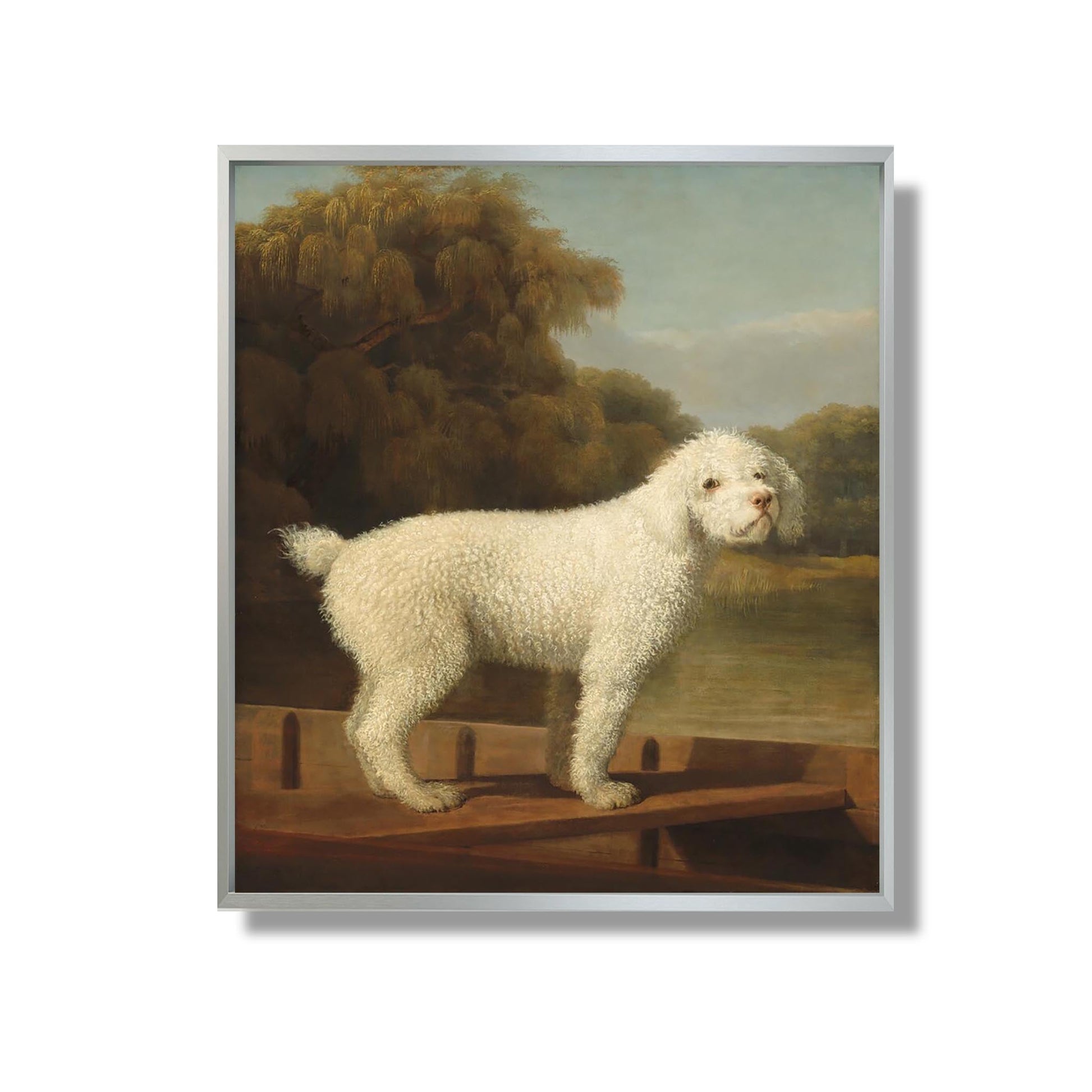 White Poodle in a Punt - George Stubbs - Reproduction Peinture