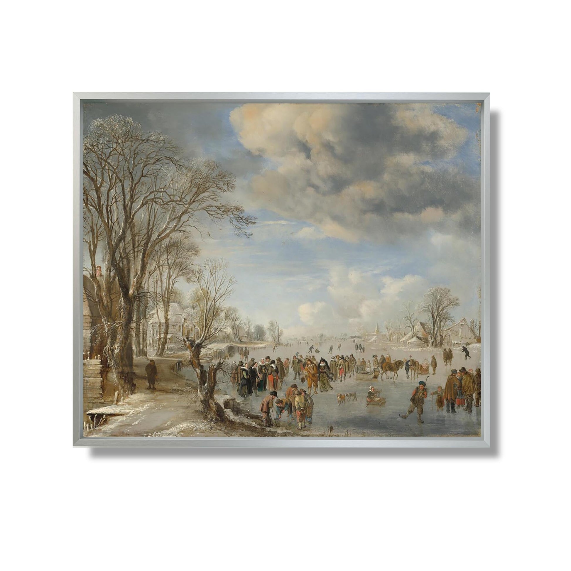 Winter in Holland: Skating Scene - Aert van der Neer - Reproduction Peinture