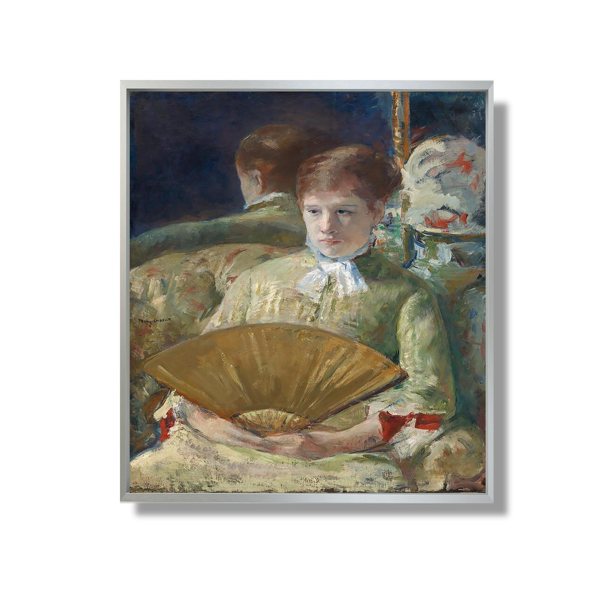 Woman with a Fan - Mary Cassatt - Reproduction Peinture