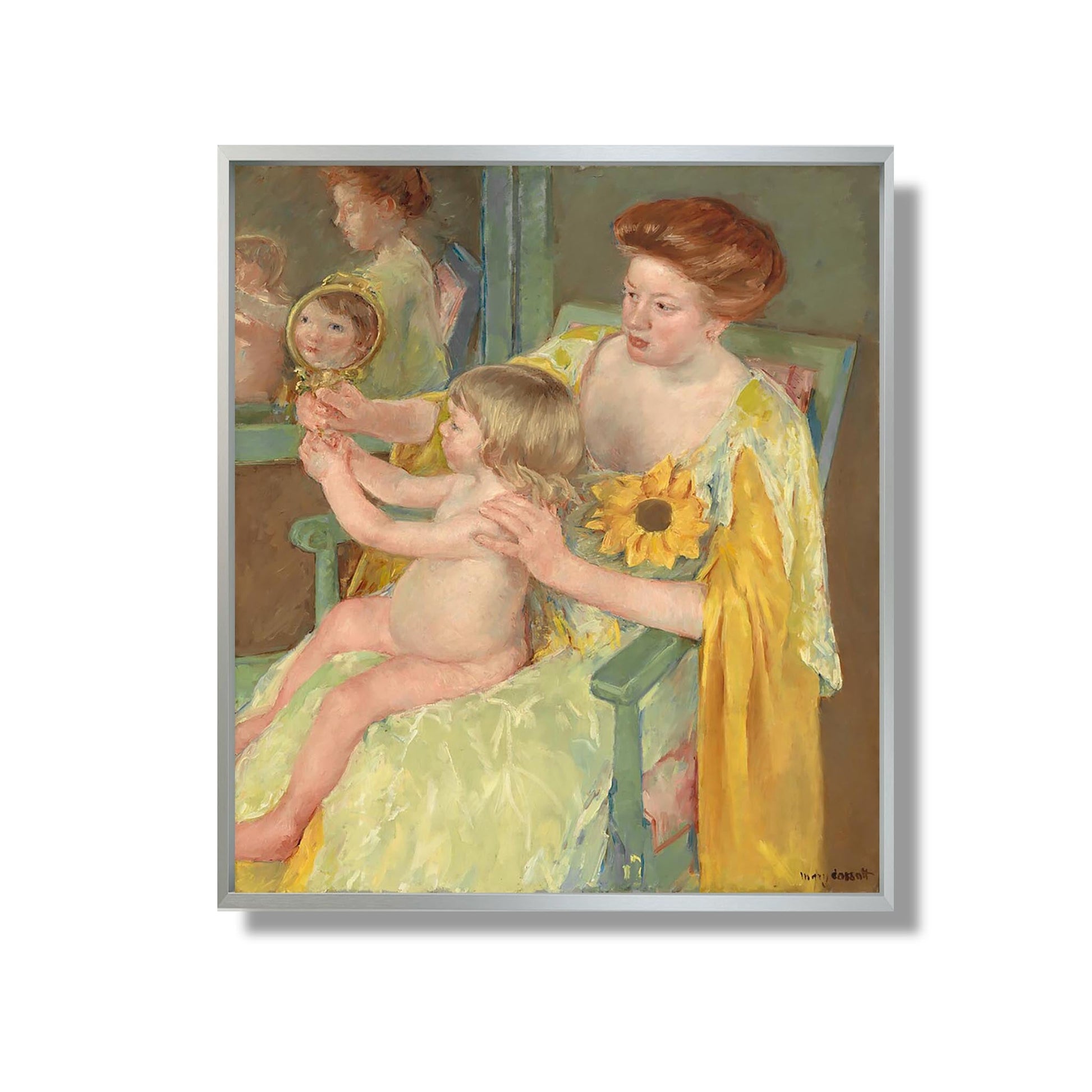 Woman with a Sunflower - Mary Cassatt - Reproduction Peinture